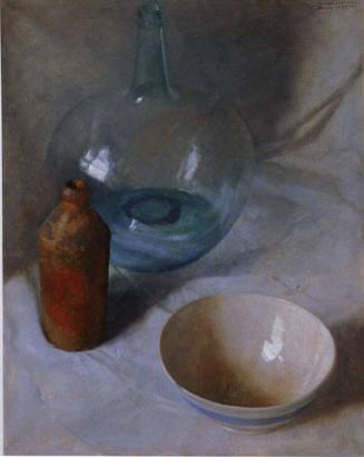 Still life with Two Bottles and Bowl