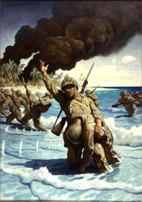 Untitled (Marines landing on beach)