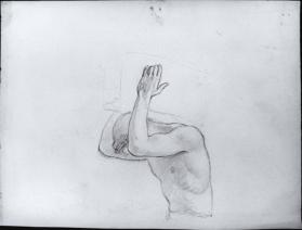 untitled (study of male figure carrying weight overhead, for Apotheosis of the Family)