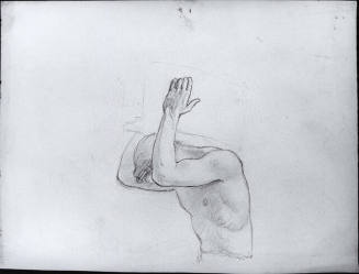 untitled (study of male figure carrying weight overhead, for Apotheosis of the Family)