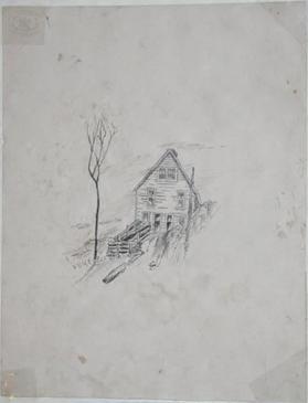 Untitled (view of a house; verso, man in hat)