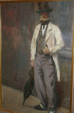 untitled (study of a man in top hat with umbrella)