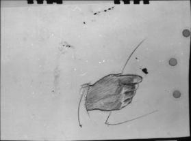 study of a hand holding a paper