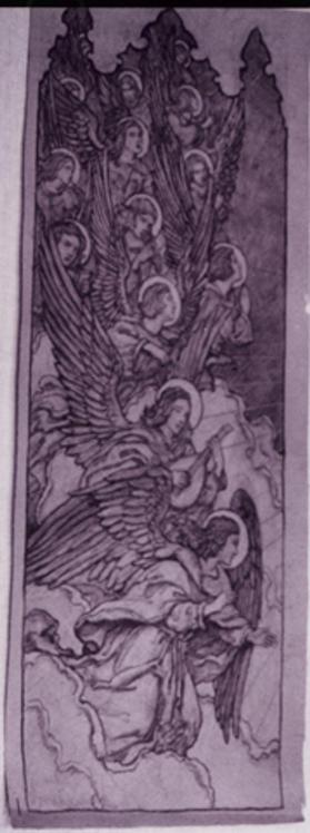 Design for left panel of reredos, Chapel of the Holy Spirit, Washington National Cathedral