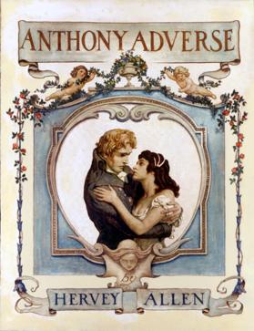 Anthony Adverse, illustration for slipcase cover label