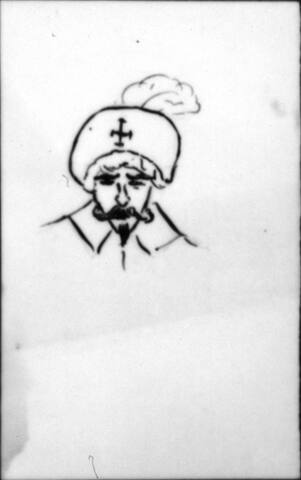 Untitled (head of a man wearing a plumed hat)