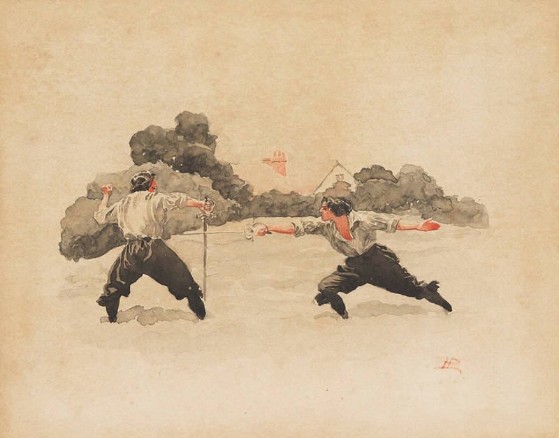 Untitled (two men sword fighting)