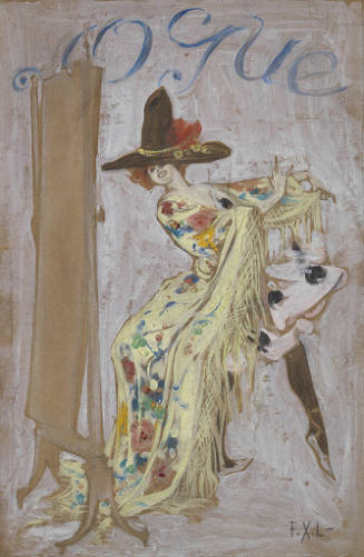 Untitled (vignette, woman looking into the mirror)