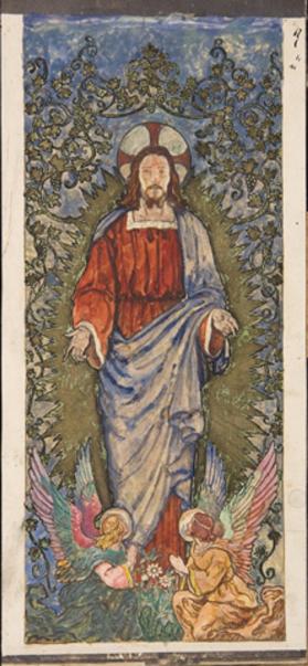 design for center panel of reredos, Chapel of the Holy Spirit, Washington National Cathedral