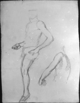 Untitled (studies of figures posed as if on horseback)