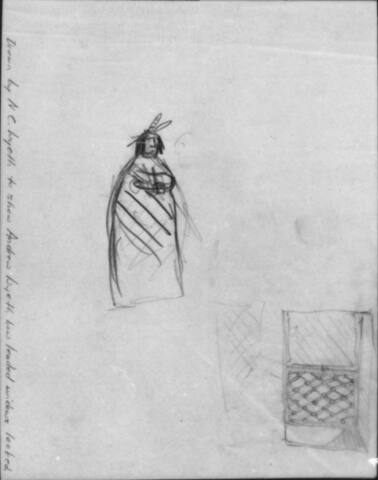 Untitled (study of leaded window and Indian)