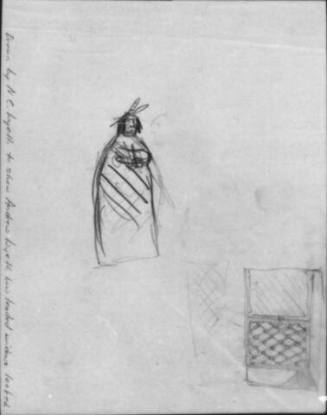 Untitled (study of leaded window and Indian)