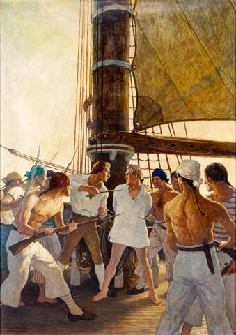 Captain Bligh was standing by the mizzenmast