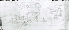 untitled (composition study, Apotheosis of the Family, with similar sketch on verso)