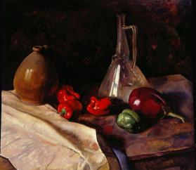 Still Life with Peppers and Eggplant