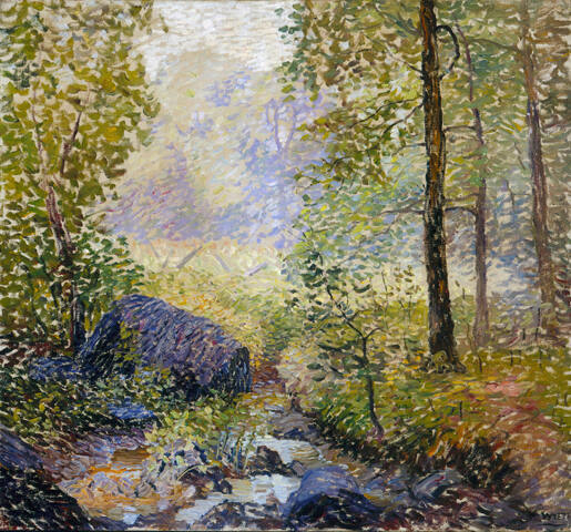 untitled (landscape study with rock and brook)