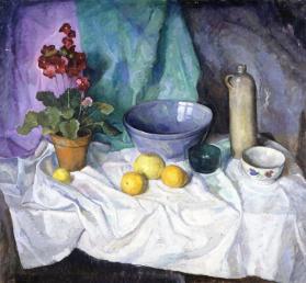 Still Life with Geranium and Citrus Fruit