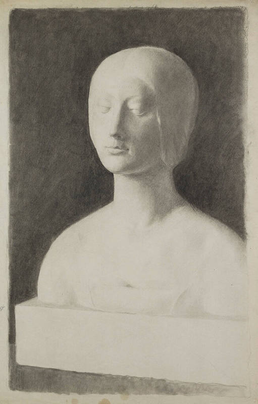 Drawing of a Plaster Bust of a Woman