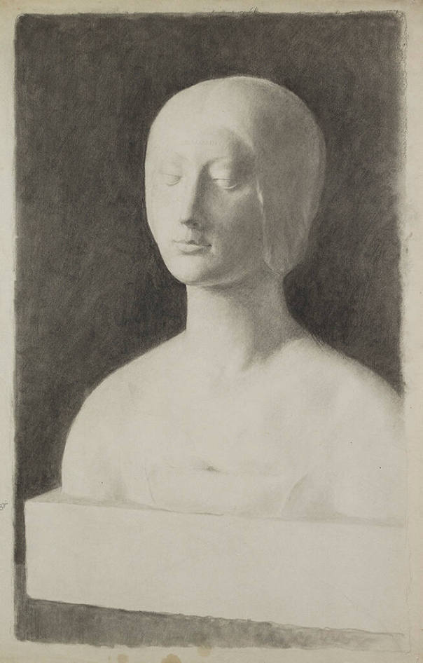 Drawing of a Plaster Bust of a Woman