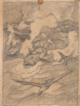 Arion and the Dolphin, composition drawing