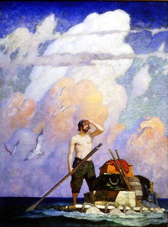 "For a mile, or thereabouts, my raft went very well--"