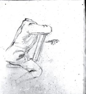 Untitled (study of male figure, sitting in chair)