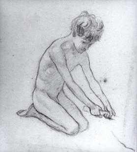 untitled (study of a nude boy kneeling, for Apotheosis of the Family)