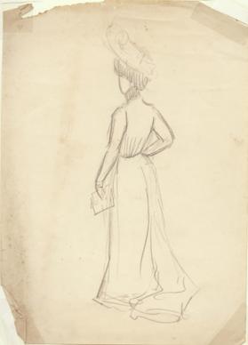 Untitled (standing female figure; verso, seated female figure)