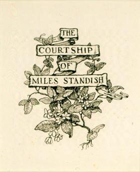 The Courtship of Miles Standish, untitled drawing (flowering branch and ribbon)