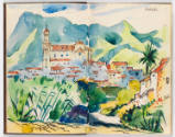 "Marbella" from Thornton Oakley's sketchbook of watercolors of locations in Spain and France, 1…