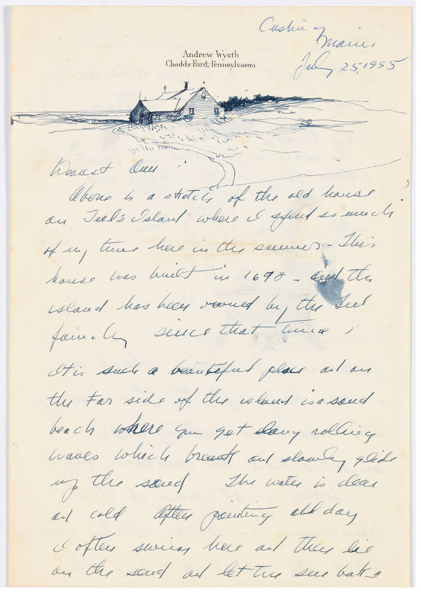 Letter from Andrew Wyeth, Cushing, Maine, to Ann Marvel, July 25, 1955, Anonymous gift, 2011, P…