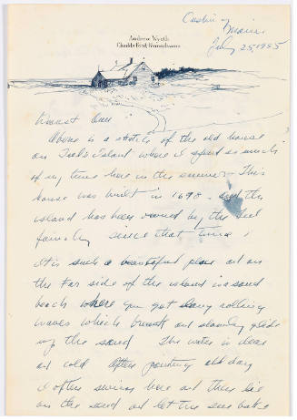 Letter from Andrew Wyeth, Cushing, Maine, to Ann Marvel, July 25, 1955, Anonymous gift, 2011, P…