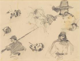 Untitled (Studies of 8 Civil War soldiers)