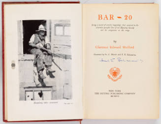 "Hopalong takes command," illustration by Frank E. Schoonover, frontispiece and title page.