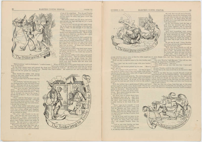 Pyle's illustrations as they appeared on pages 28-29.