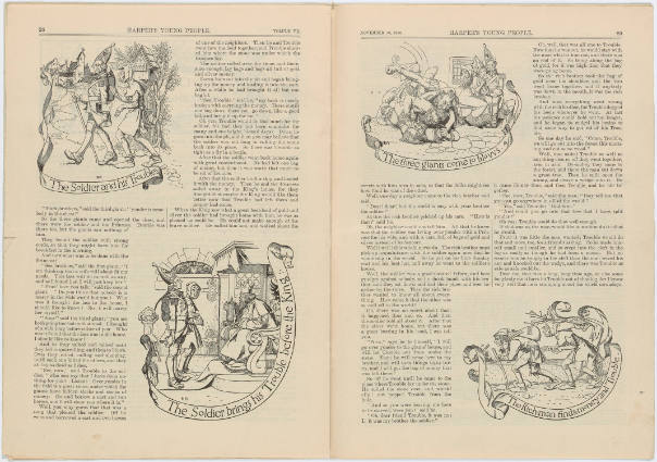 Pyle's illustrations as they appeared on pages 28-29.