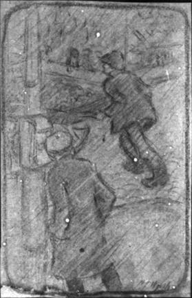 Untitled (two figures on a street corner)