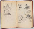 Ink sketches from Thornton Oakley's diary, “France 1928,” 24-25, Gift of Mrs. Lansdale Oakley H…