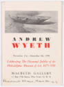 Exhibition pamphlet from "Andrew Wyeth," Macbeth Gallery, New York, New York, November 21 – Dec…