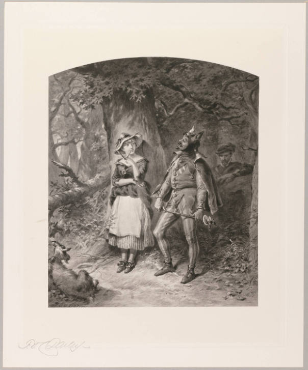 "Touchstone and Audrey," illustration for 'As You Like It,' plate 12.
