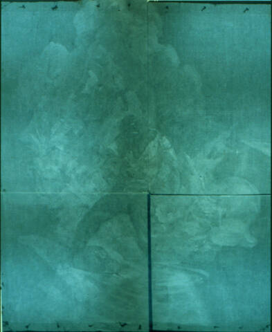 unidentified (man jumping stream in rocky landscape)