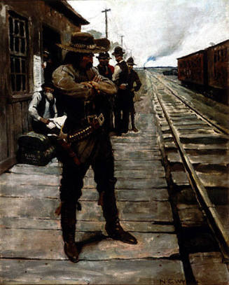 Hungry, but Stern, on the Depot Platform