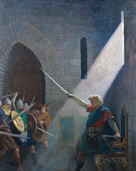 Wallace draws the King's sword