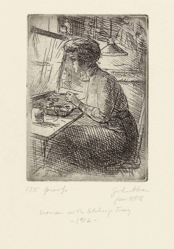 Woman with Etching Tray