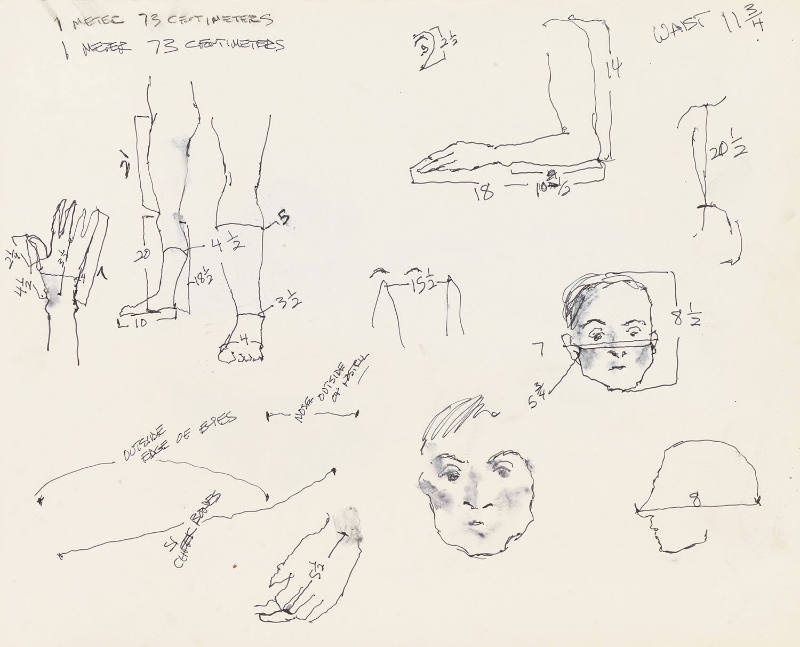Sketchbook with studies of Rudolf Nureyev