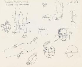 Sketchbook with studies of Rudolf Nureyev