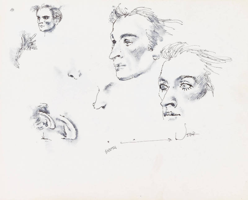 Sketchbook with studies of Rudolf Nureyev