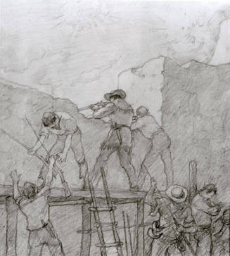 The Last Stand at the Alamo, composition drawing