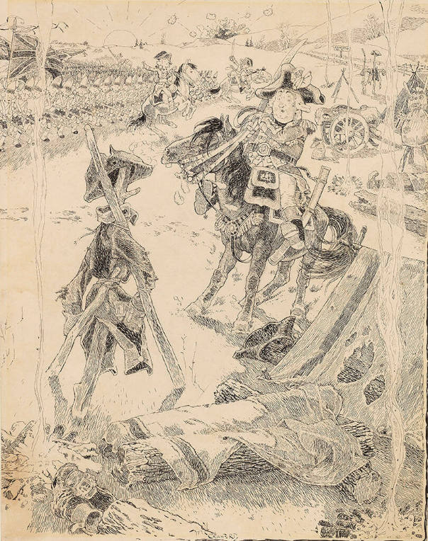 Historic Bits.  Too Late.  Result of Cornwallis's Decision to Defer his Attack Until Morning on "That Fox Washington."