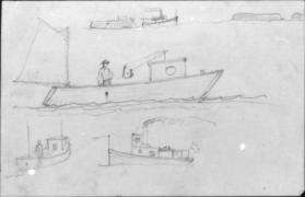 Untitled (studies of boats)